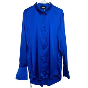SER.O.YA NWT’s Karry Silk Shirt in Royal Blue. Size small